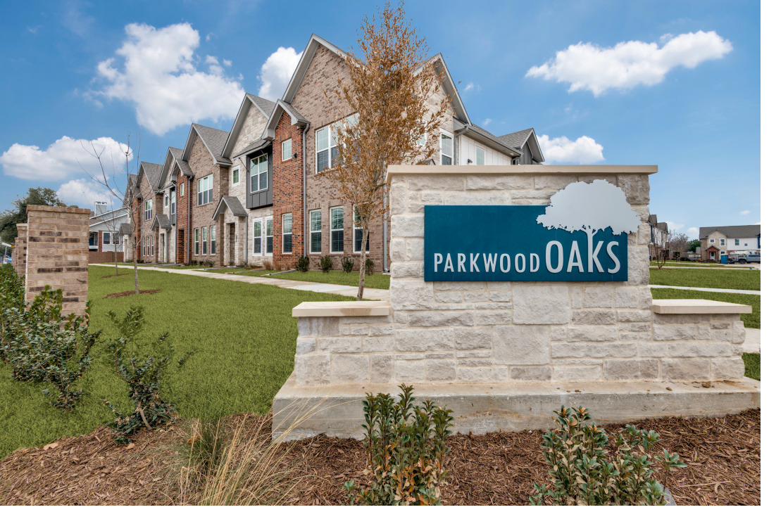 Parkwood Oaks townhome community in Bedford, Texas